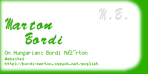 marton bordi business card